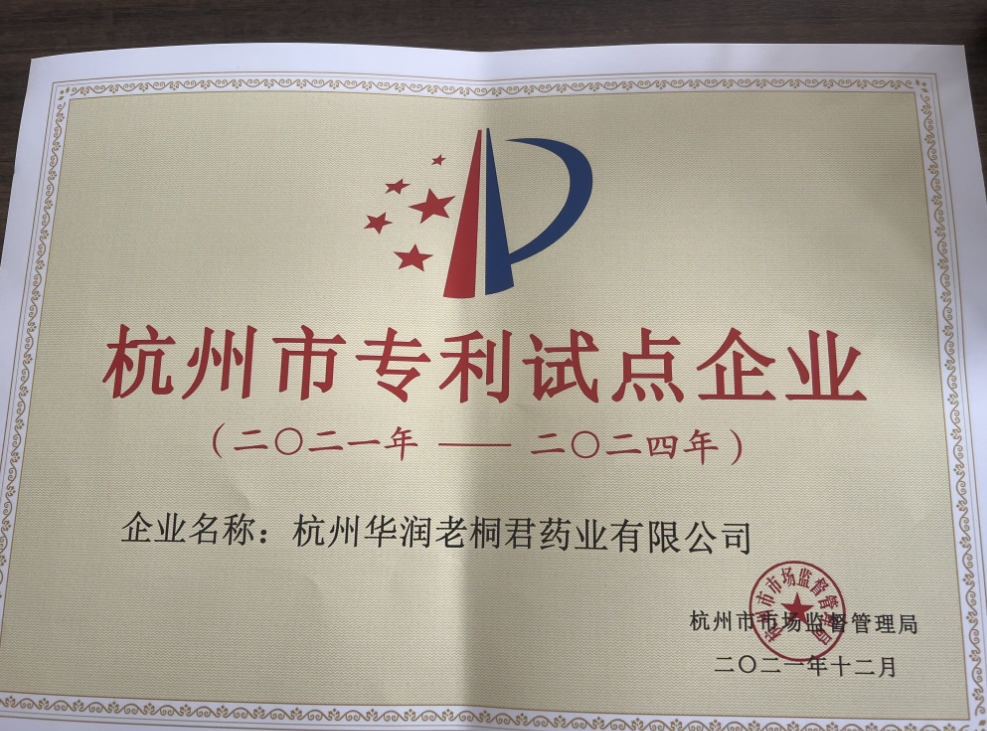 杭州市專利試點企業