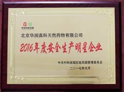 2016年度安全生產明星企業